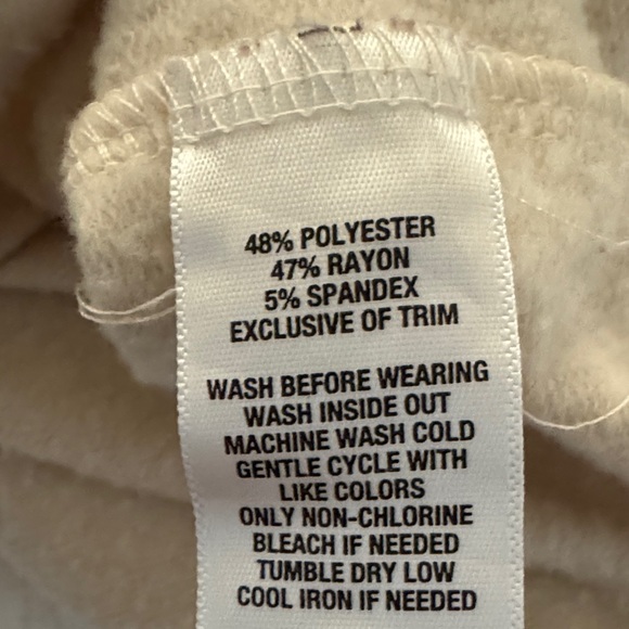 Crown & Ivy Soft Cream Women's Hoodie with Accented Pearl Sleeves - Picture 8 of 8